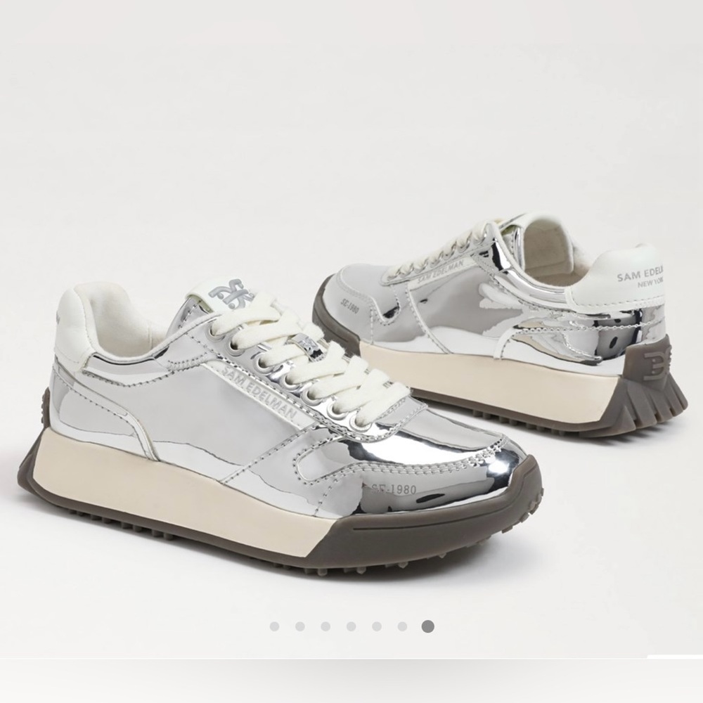 Sam Edelman Silver Women's Sneakers Layla platform  sneaker size 7